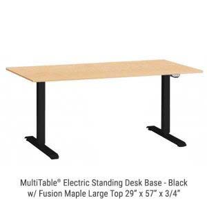 Electric Standing Desk Black Base Large Fusion Maple Top New