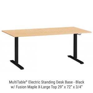 Electric Standing Desk Black Base X Large Fusion Maple Top New