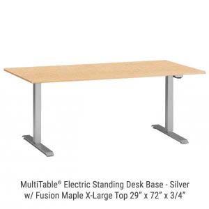 Electric Standing Desk Silver Base X Large Fusion Maple Top New