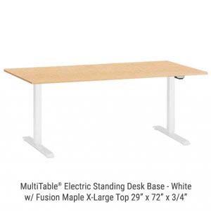 Electric Standing Desk White Base X Large Fusion Maple Top New