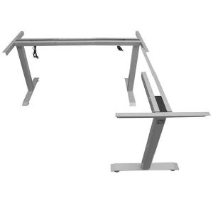 Electric L Shaped Standing Desk Base Return On Right Silver