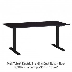 Electric Standing Desk Black Base Large Black Top