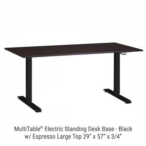 Electric Standing Desk Black Base Large Espresso Top