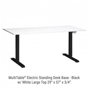 Electric Standing Desk Black Base Large White Top