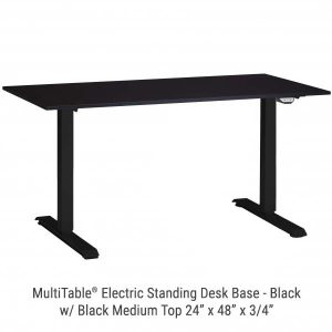 Electric Standing Desk Black Base Medium Black Top