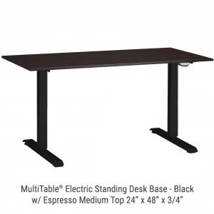 Electric Standing Desk Black Base Medium Espresso Top