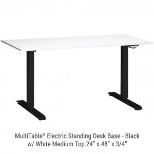 Electric Standing Desk Black Base Medium White Top