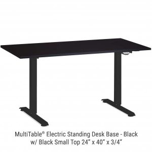 Electric Standing Desk Black Base Small Black Top