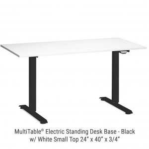 Electric Standing Desk Black Base Small White Top