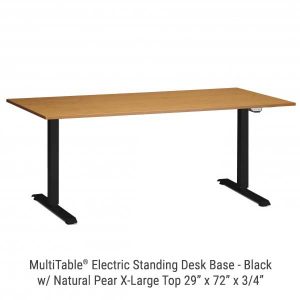 Electric Standing Desk Black Base X Large Natural Pear Top