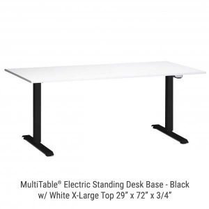 Electric Standing Desk Black Base X Large White Top