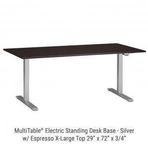 Electric Standing Desk Silver Base X Large Espresso Top