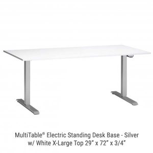 Electric Standing Desk Silver Base X Large White Top