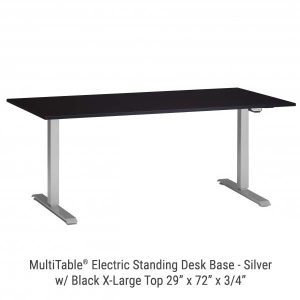 Electric Standing Desk Silver Base X Largel Black Top