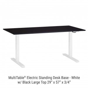 Electric Standing Desk White Base Large Black Top
