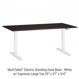 Electric Standing Desk White Base Large Espresso Top