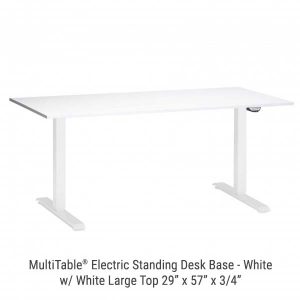 Electric Standing Desk White Base Large White Top