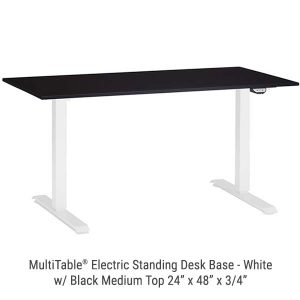 Electric Standing Desk White Base Medium Black Top