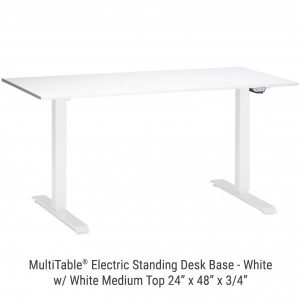 Electric Standing Desk White Base Medium White Top