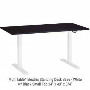 Electric Standing Desk White Base Small Black Top