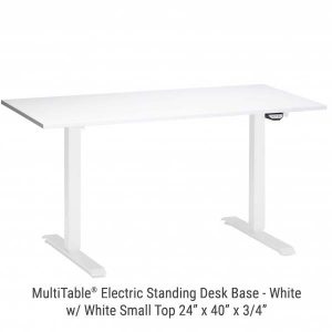Electric Standing Desk White Base Small White Top
