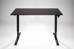 Hand Crank Standing Desk Black Frame Black Desk Top