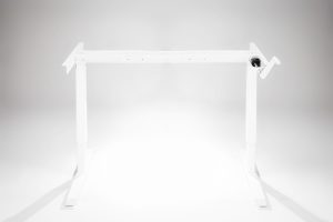 Hand Crank Standing Desk White Frame