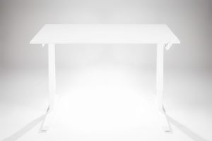 Hand Crank Standing Desk White Frame White Desk Top