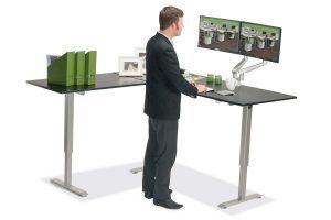 L Shaped Standing Desk Black L 1 Multitable