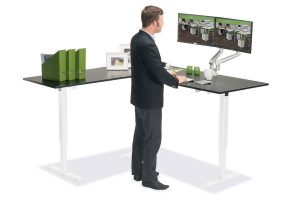 L Shaped Standing Desk Black L White MultiTable