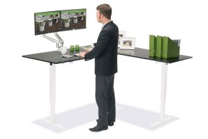 L Shaped Standing Desk Black R White MultiTable
