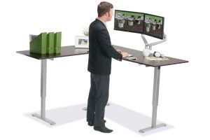 L Shaped Standing Desk Espresso L 1 Multitable