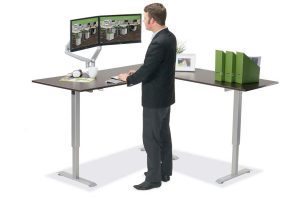 L Shaped Standing Desk Espresso R 1 Multitable