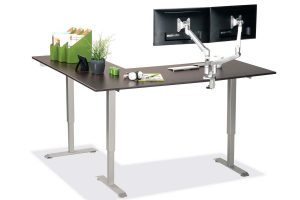 L Shaped Standing Desk Espresso R 3 Multitable