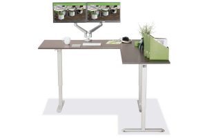 L Shaped Standing Desk Espresso R 4 Multitable