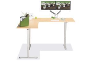 L Shaped Standing Desk Fusion Maple L 4 Multitable