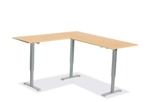 L Shaped Standing Desk Fusion Maple L 5 Multitable
