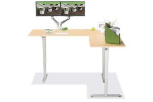 L Shaped Standing Desk Fusion Maple R 4 Multitable