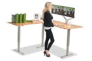 L Shaped Standing Desk Natural Pear L 1 Multitable
