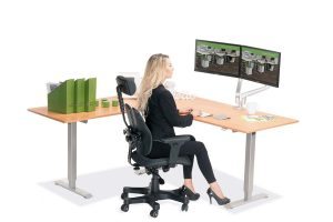 L Shaped Standing Desk Natural Pear L 2 Multitable