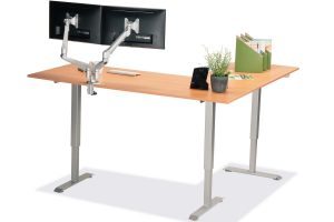 L Shaped Standing Desk Natural Pear L 3 Multitable