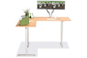 L Shaped Standing Desk Natural Pear L 4 Multitable
