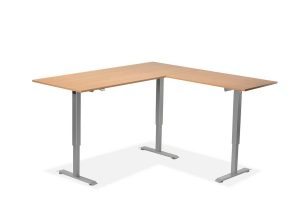 L Shaped Standing Desk Natural Pear R 5 Multitable