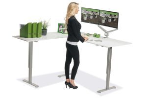 L Shaped Standing Desk White L 1 Multitable