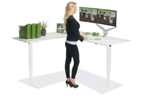 L Shaped Standing Desk White L White MultiTable