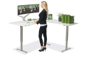 L Shaped Standing Desk White R 1 Multitable