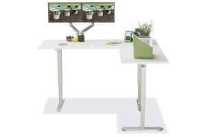 L Shaped Standing Desk White R 4 Multitable