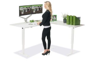 L Shaped Standing Desk White R White MultiTable