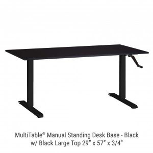 Manual Standing Desk Black Base Large Black Top