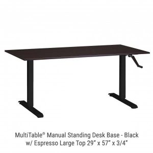 Manual Standing Desk Black Base Large Espresso Top
